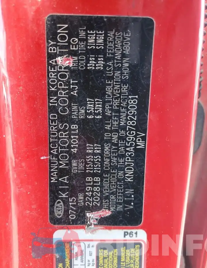 KNDJP3A59G7829081 Photo# 12