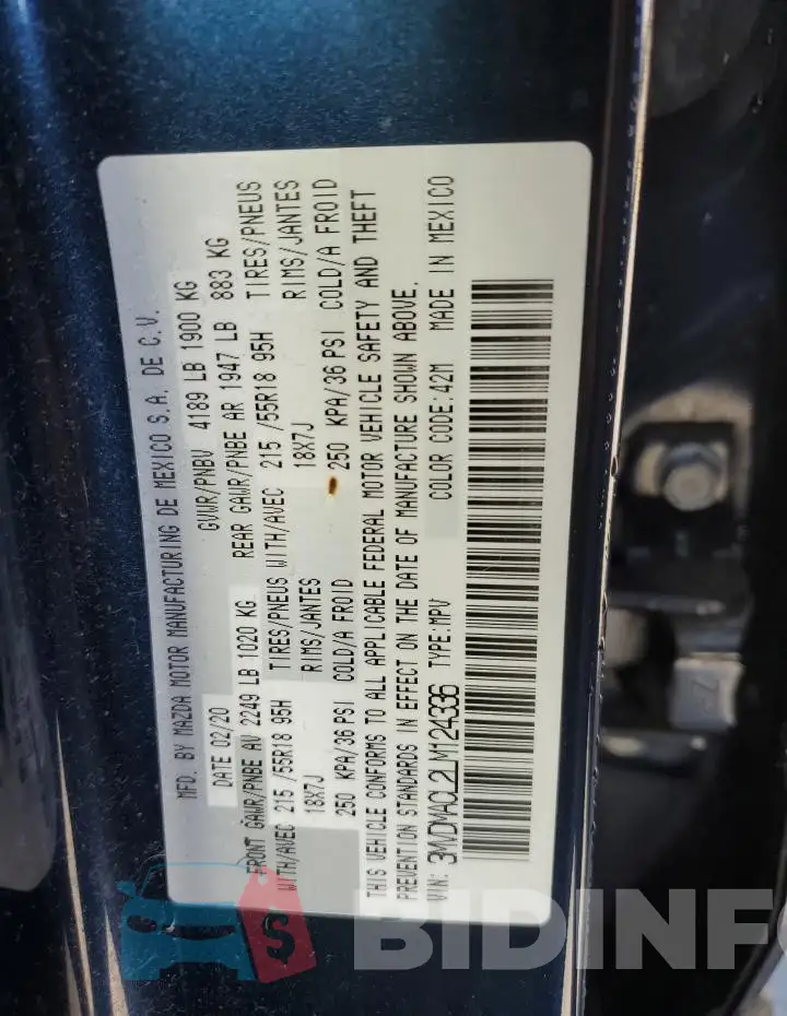 3MVDMACL2LM124336 Photo# 14
