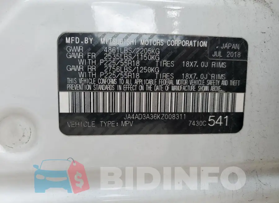 JA4AD3A36KZ008311 Photo# 13
