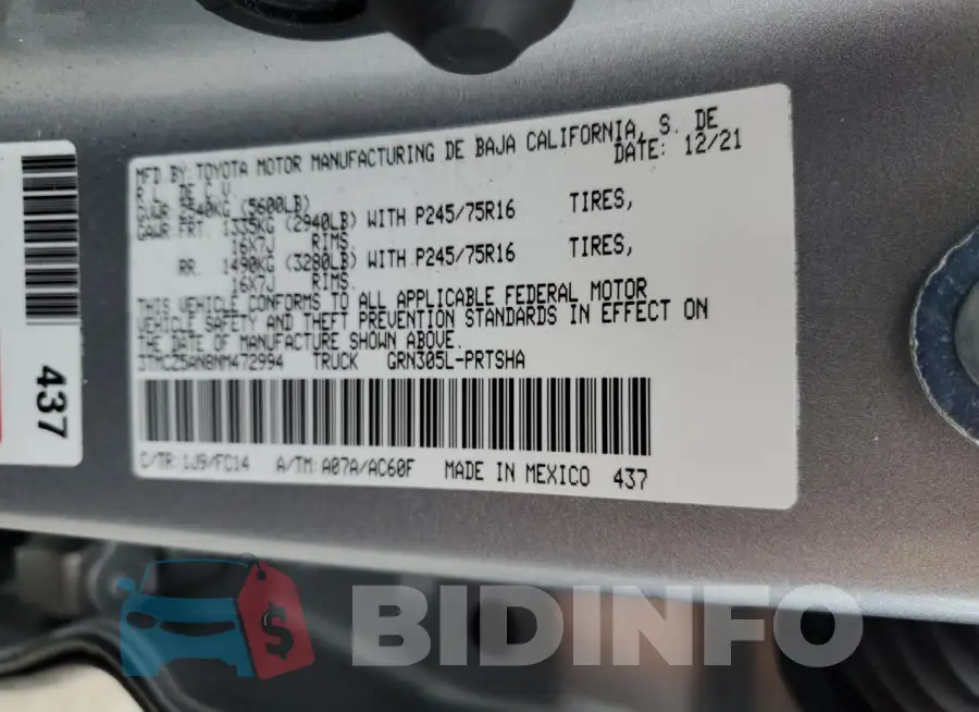 3TMCZ5AN8NM472994 Photo# 12