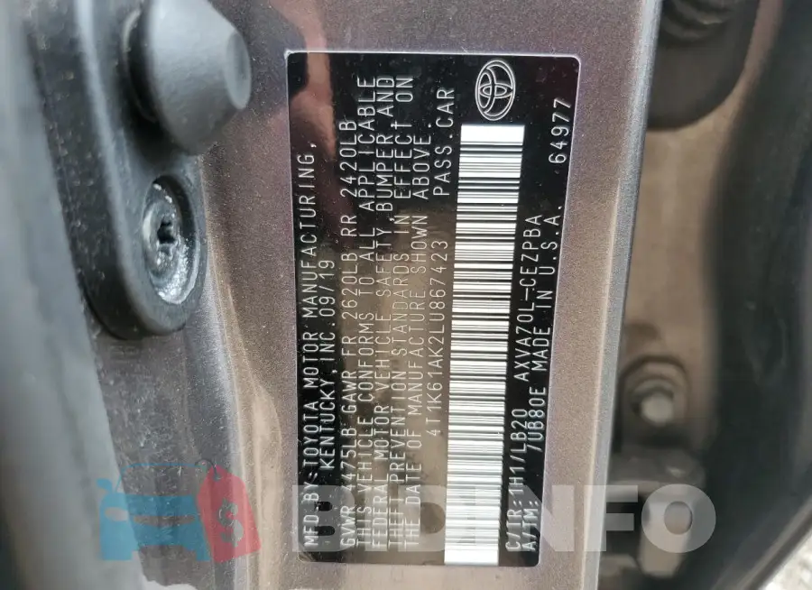4T1K61AK2LU867423 Photo# 12