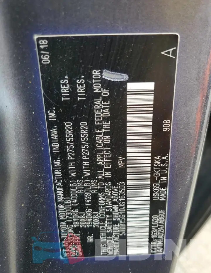 5TDBY5G10JS163503 Photo# 13
