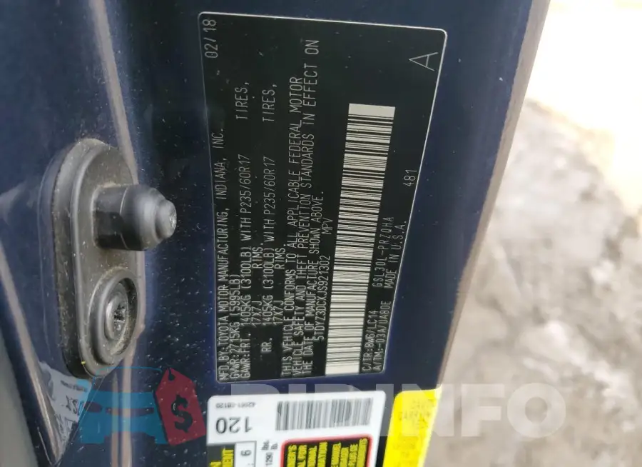 5TDYZ3DCXJS921302 Photo# 13