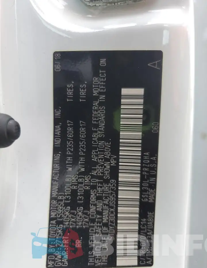 5TDYZ3DCXJS957359 Photo# 14