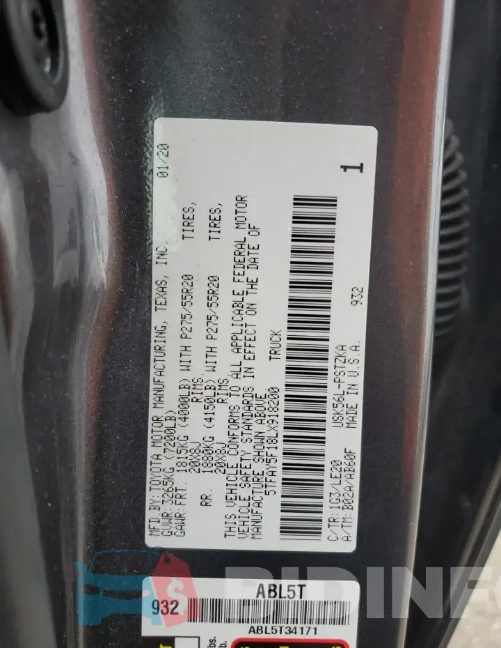 5TFAY5F18LX918200 Photo# 12