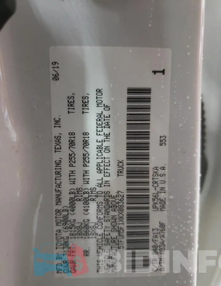 5TFUM5F1XKX083627 Photo# 12