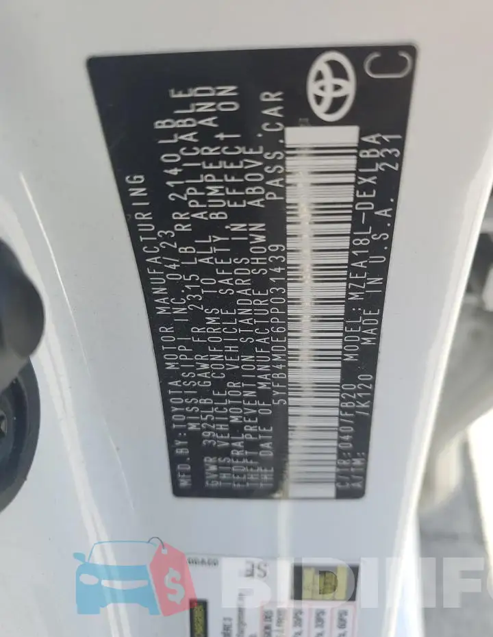 5YFB4MDE6PP031439 Photo# 12