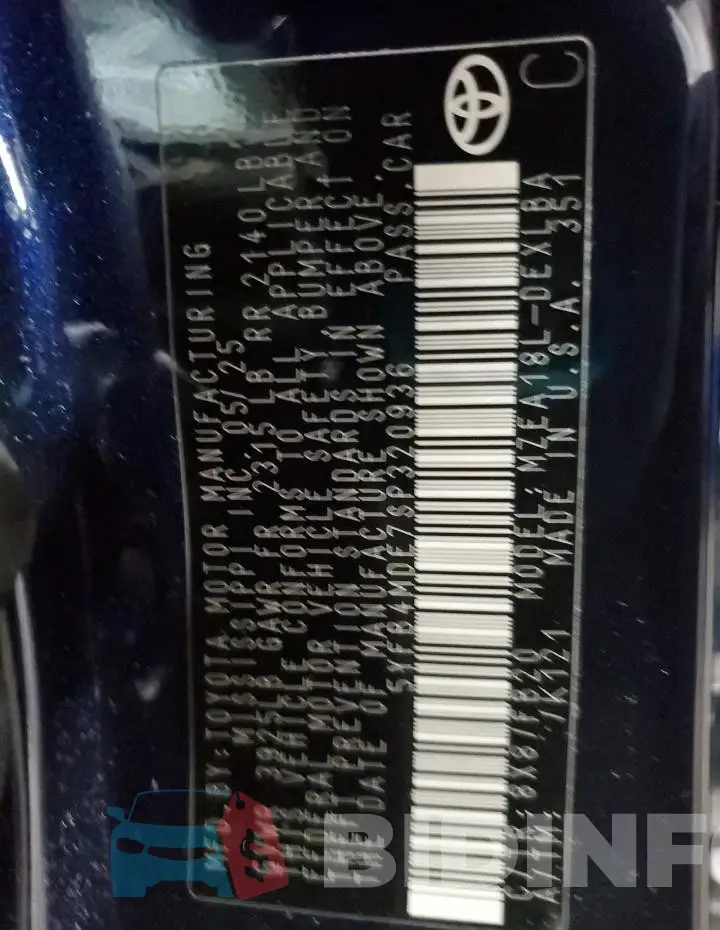 5YFB4MDE7SP320936 Photo# 12