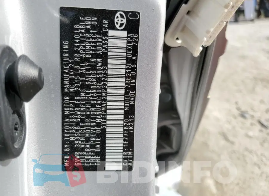 5YFEPMAE3MP232753 Photo# 13