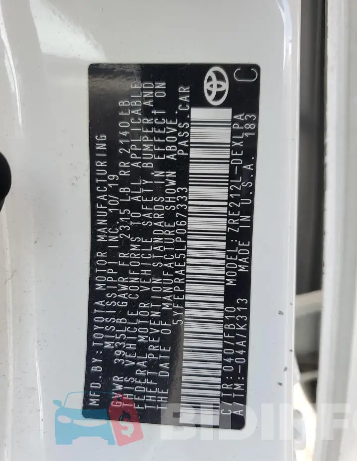 5YFEPRAE5LP067333 Photo# 13