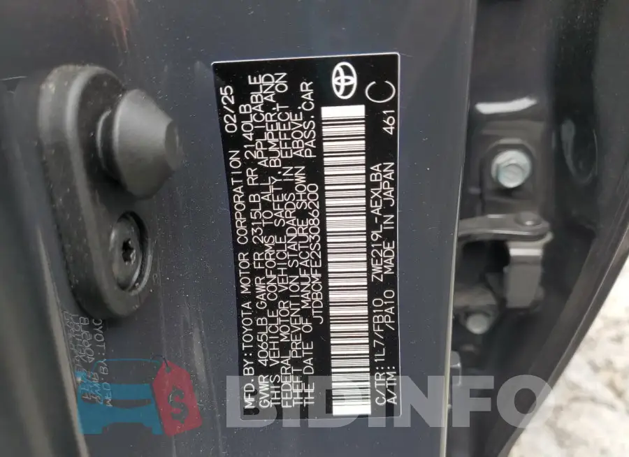 JTDBCMFE2S3086200 Photo# 12