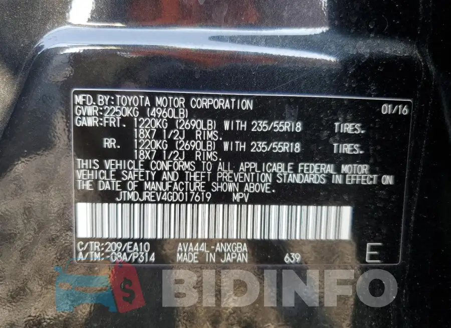 JTMDJREV4GD017619 Photo# 13