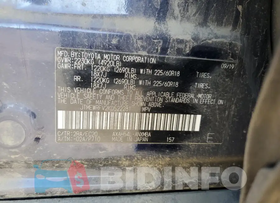 JTMEWRFV2KD522281 Photo# 13