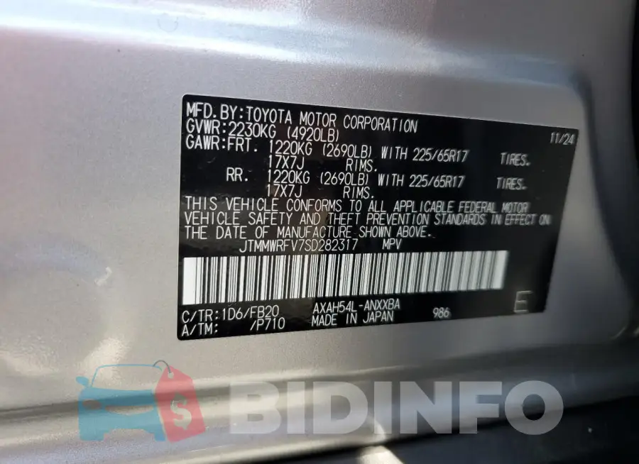 JTMMWRFV7SD282317 Photo# 14