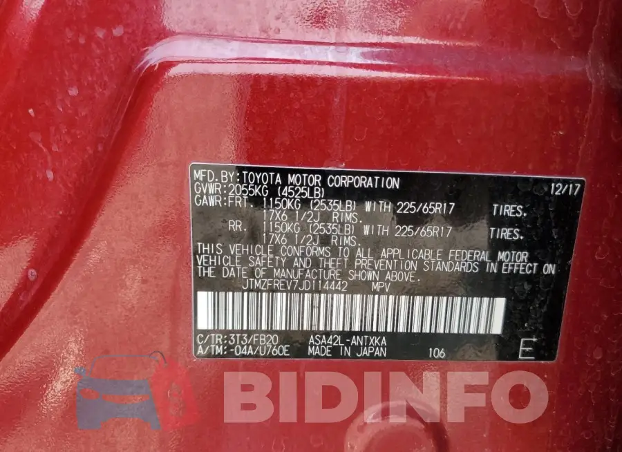 JTMZFREV7JD114442 Photo# 14