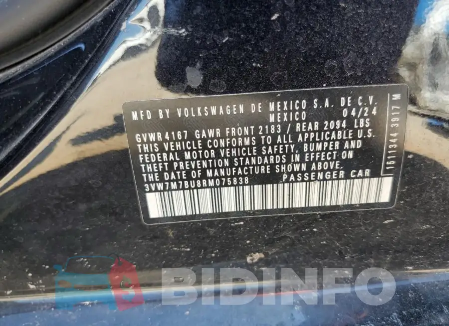 3VW7M7BU8RM075838 Photo# 12