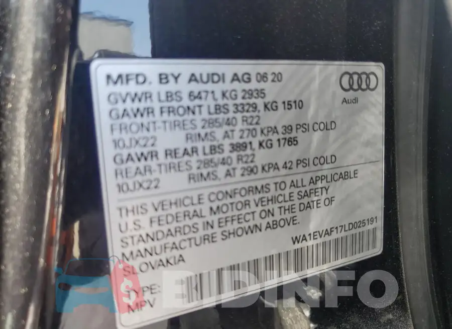 WA1EVAF17LD025191 Photo# 13