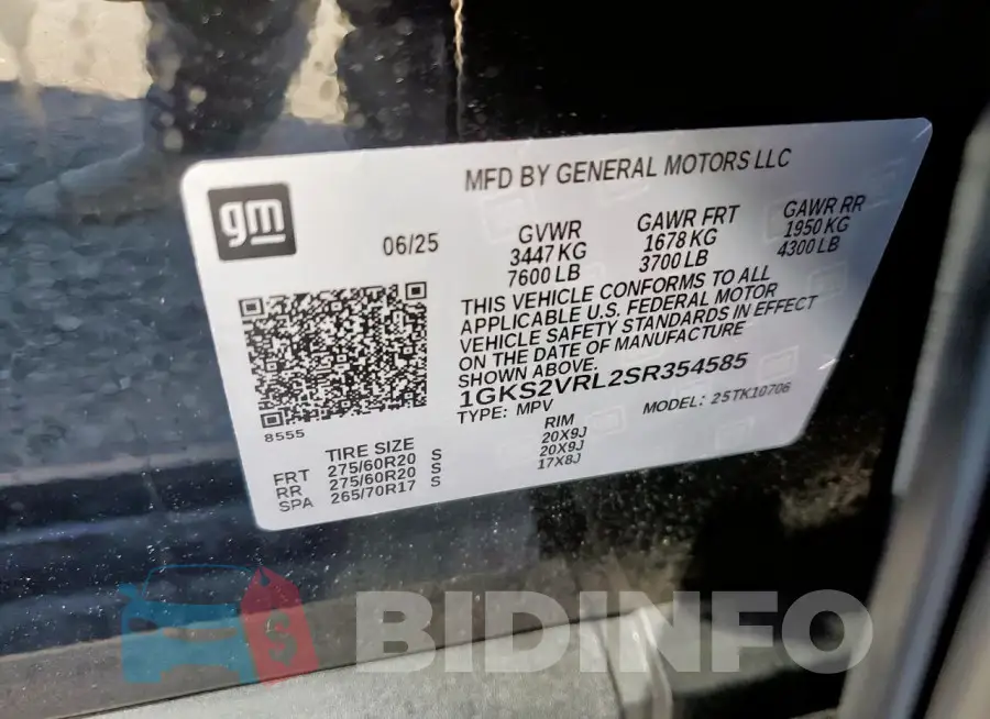 1GKS2VRL2SR354585 Photo# 13
