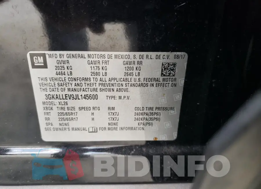 3GKALLEV9JL145600 Photo# 13