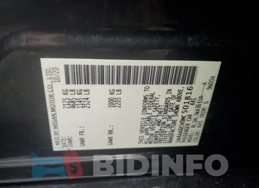 1N4AA6CV0MC501816 Photo# 12