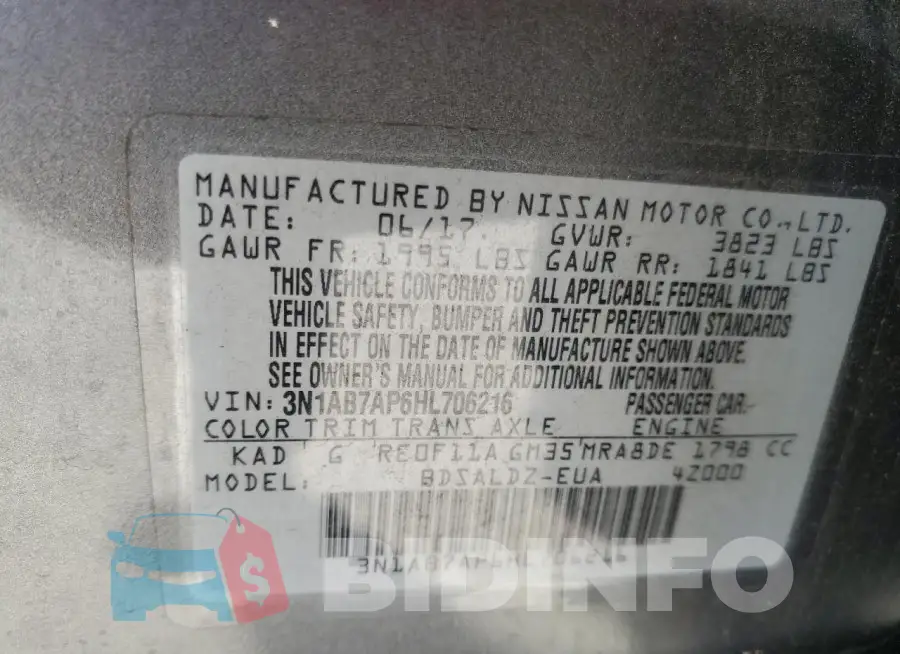 3N1AB7AP6HL706216 Photo# 12
