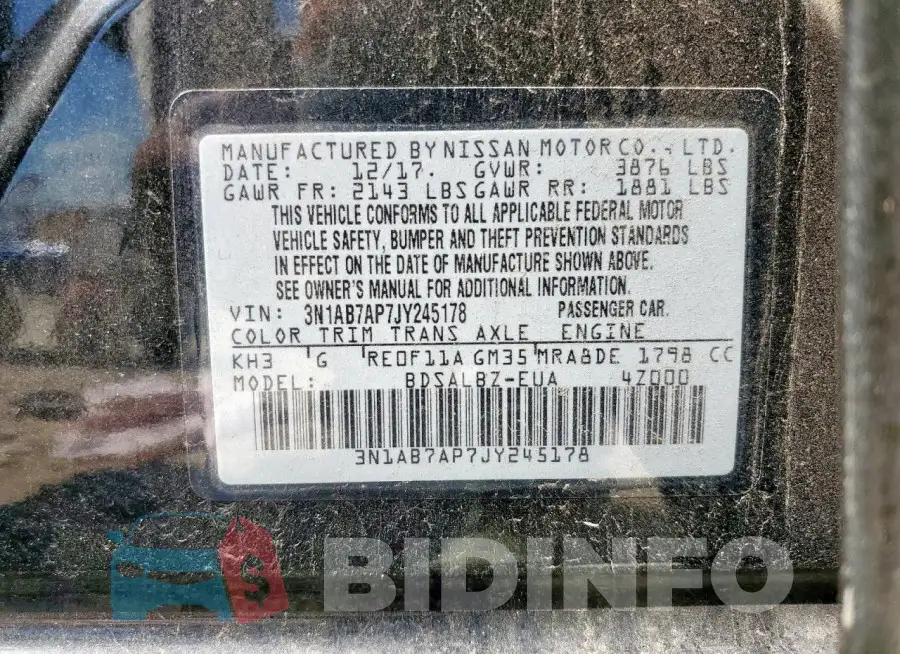 3N1AB7AP7JY245178 Photo# 13