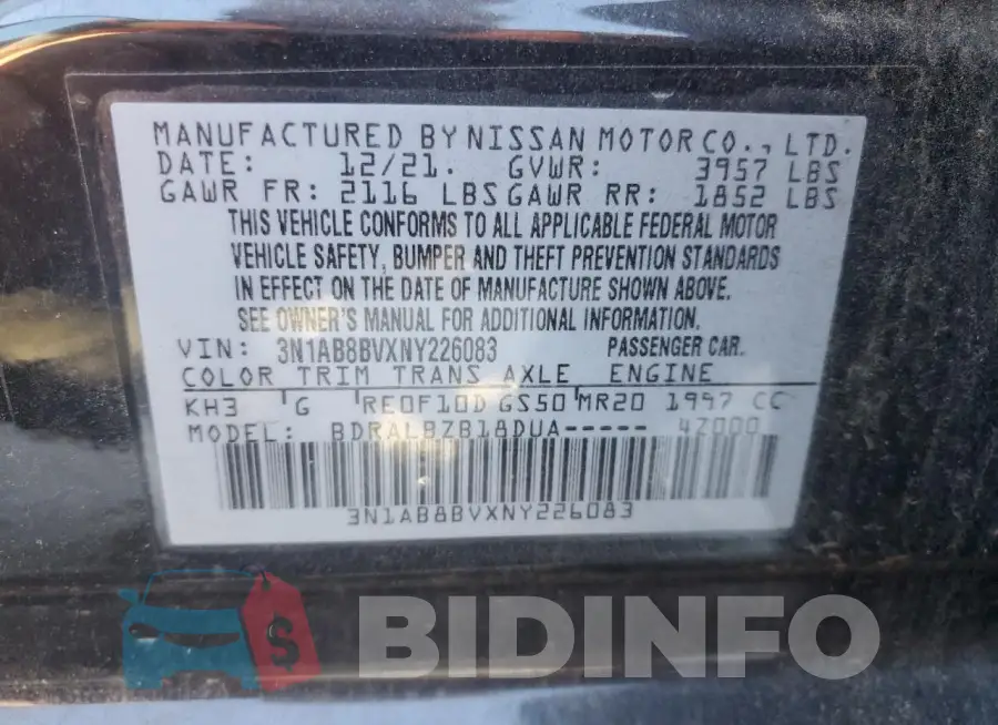 3N1AB8BVXNY226083 Photo# 12