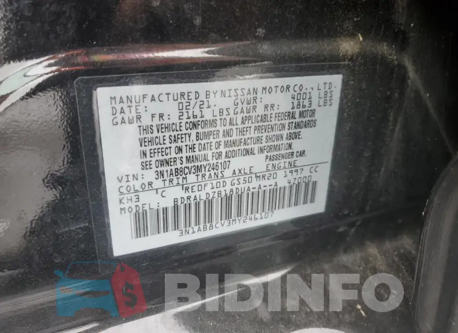 3N1AB8CV3MY246107 Photo# 12
