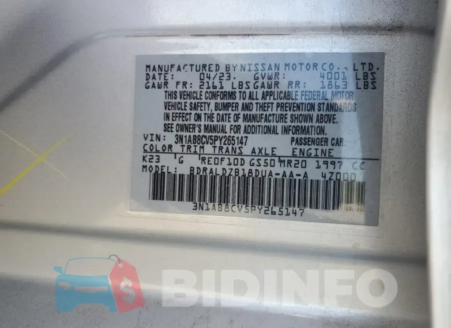 3N1AB8CV5PY265147 Photo# 12