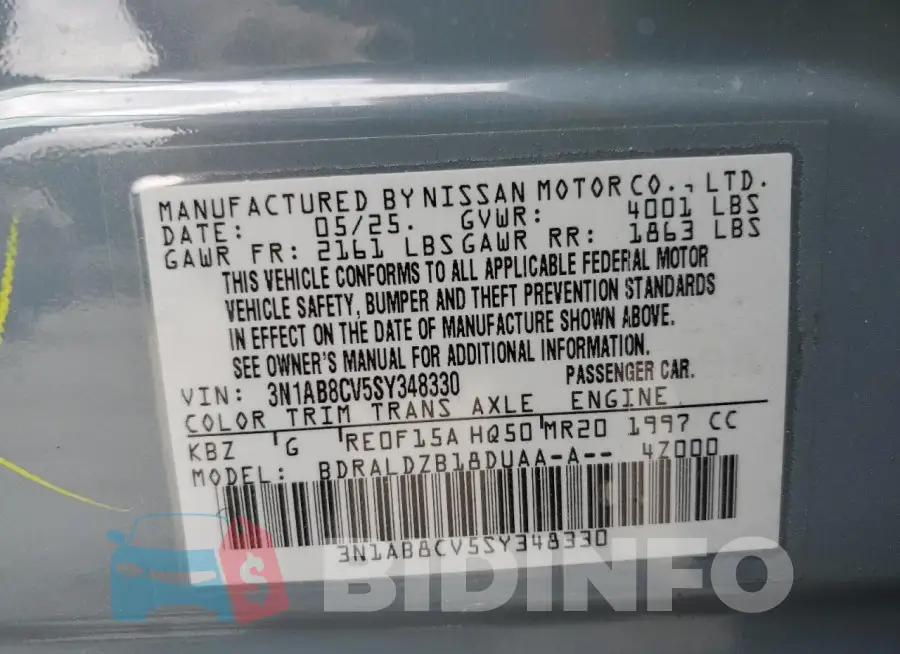 3N1AB8CV5SY348330 Photo# 13