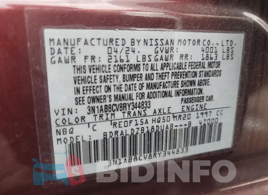 3N1AB8CV8RY344833 Photo# 12