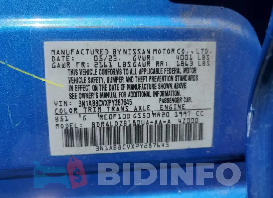 3N1AB8CVXPY287645 Photo# 12