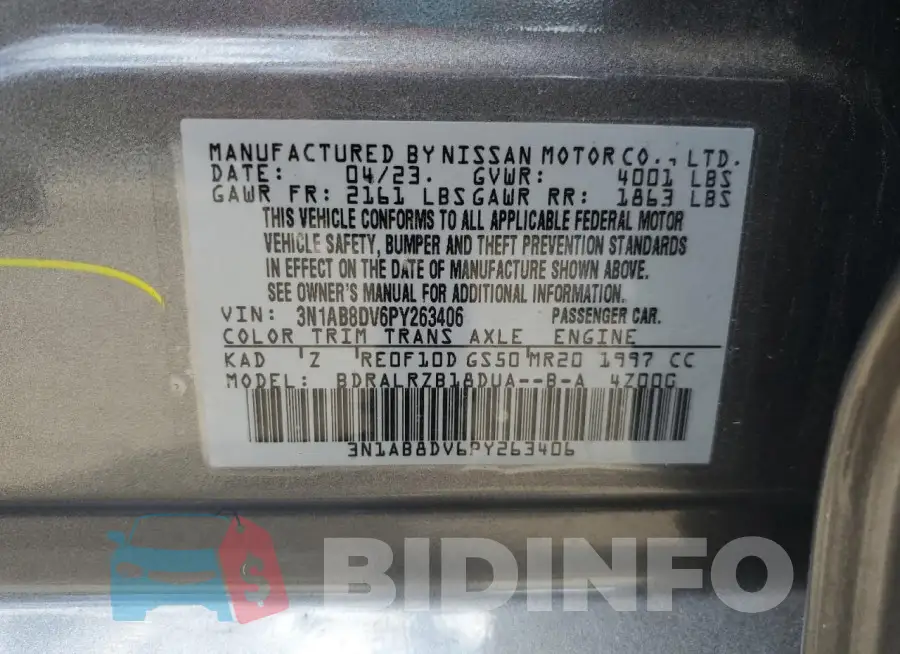 3N1AB8DV6PY263406 Photo# 13