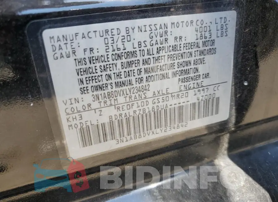 3N1AB8DVXLY234842 Photo# 13