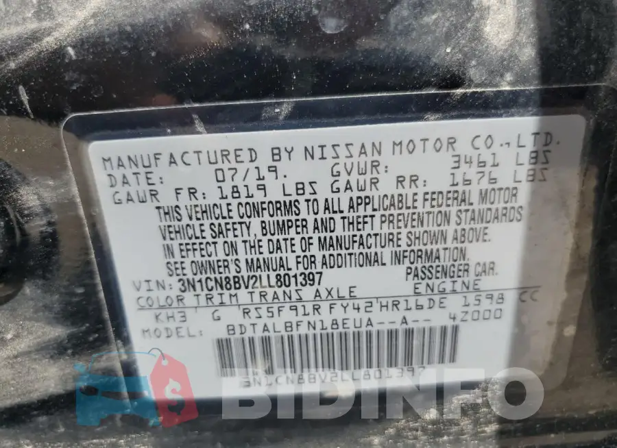 3N1CN8BV2LL801397 Photo# 12