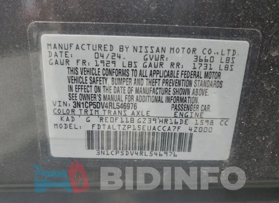 3N1CP5DV4RL546976 Photo# 12