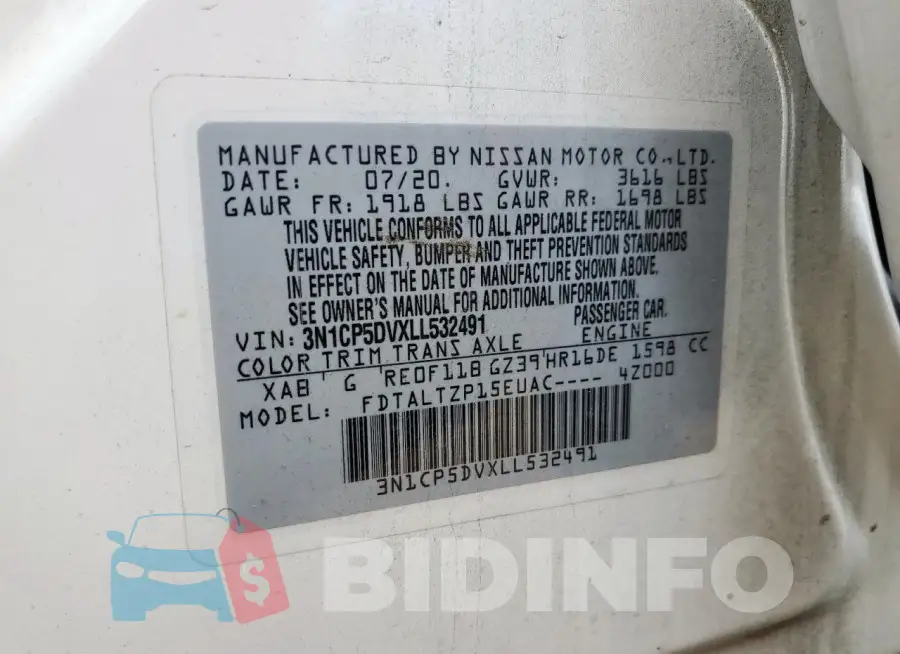 3N1CP5DVXLL532491 Photo# 14