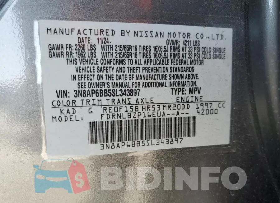 3N8AP6BB5SL343897 Photo# 13