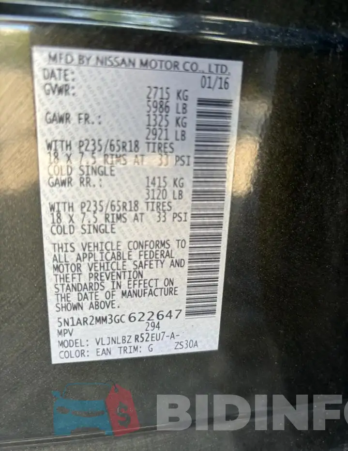 5N1AR2MM3GC 62264 Photo# 11