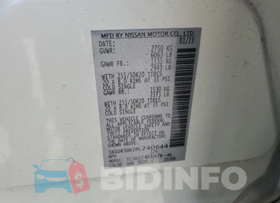 5N1DR3DK2PC240644 Photo# 13