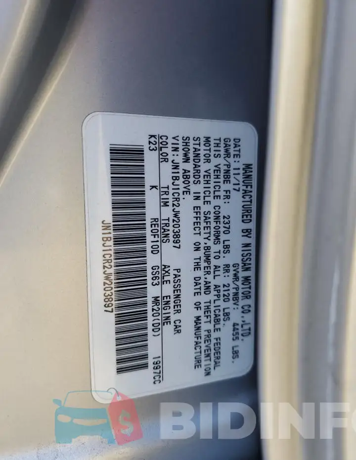 JN1BJ1CR2JW203897 Photo# 12