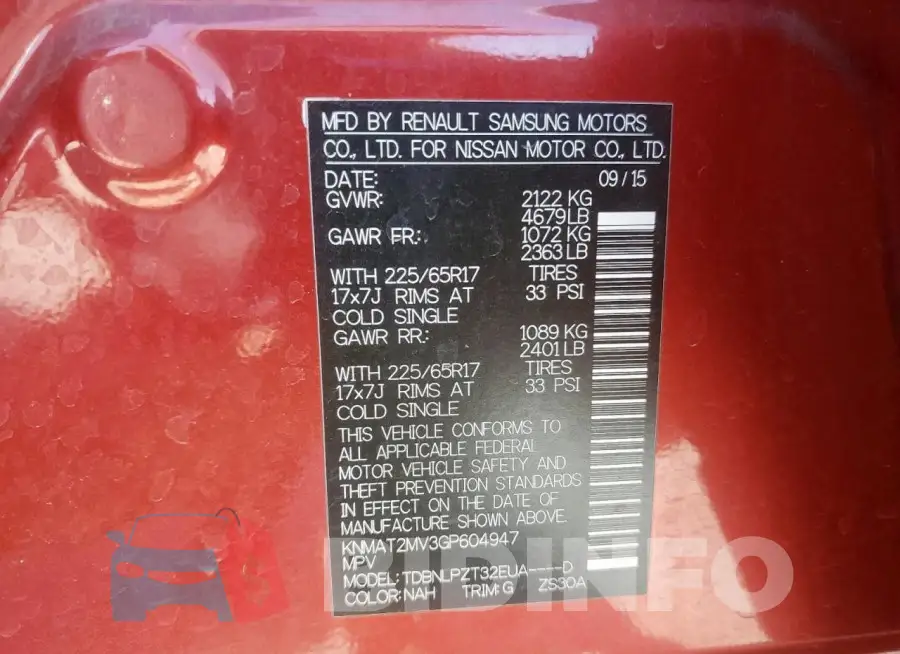 KNMAT2MV3GP604947 Photo# 13