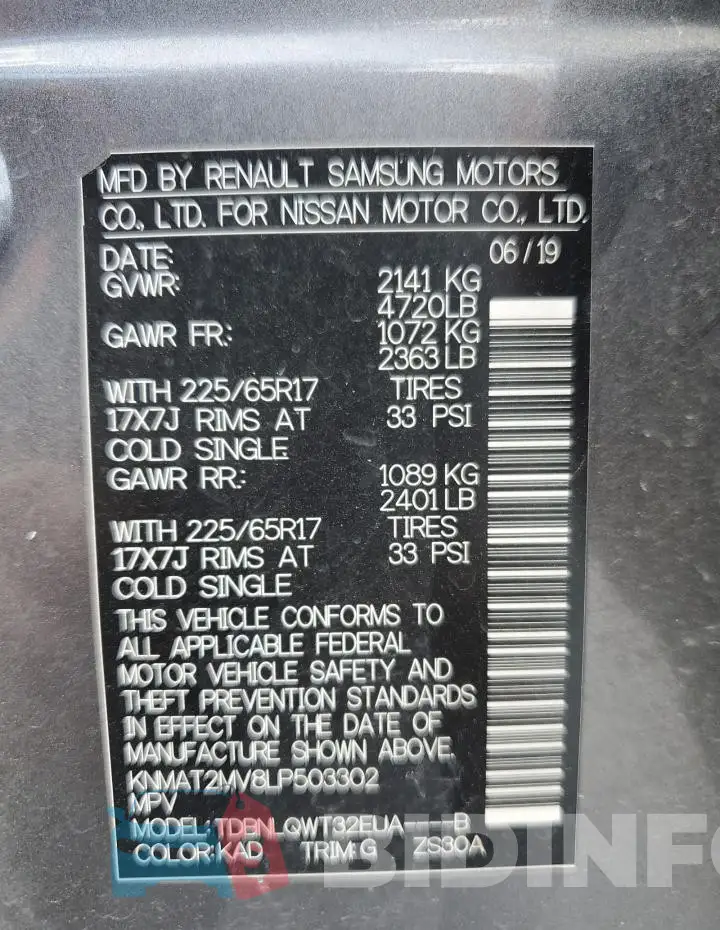 KNMAT2MV8LP503302 Photo# 14