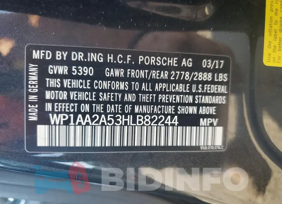 WP1AA2A53HLB82244 Photo# 13