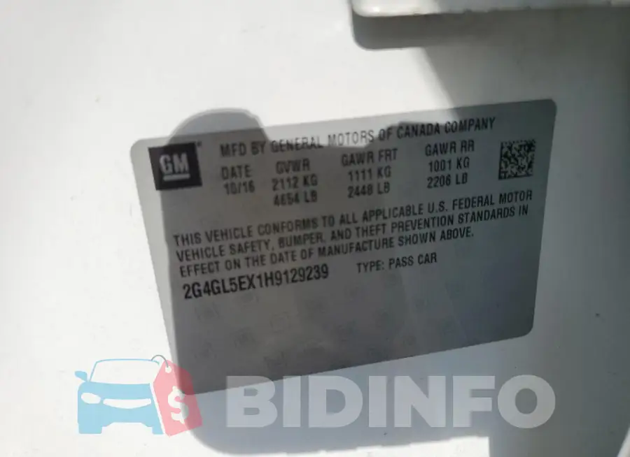 2G4GL5EX1H9129239 Photo# 12