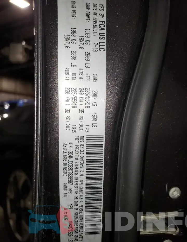 3C4NJDCB8KT828987 Photo# 13