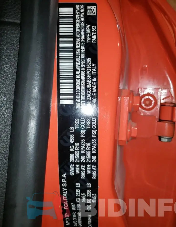 ZACCJBAB3HPG15265 Photo# 13