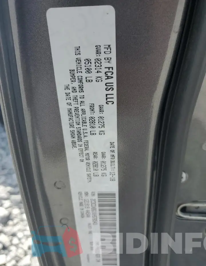 2C3CDXBG1KH576543 Photo# 12