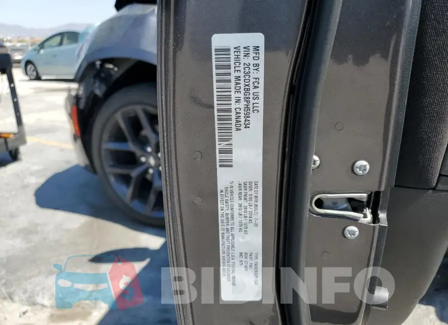 2C3CDXBG8PH598434 Photo# 12
