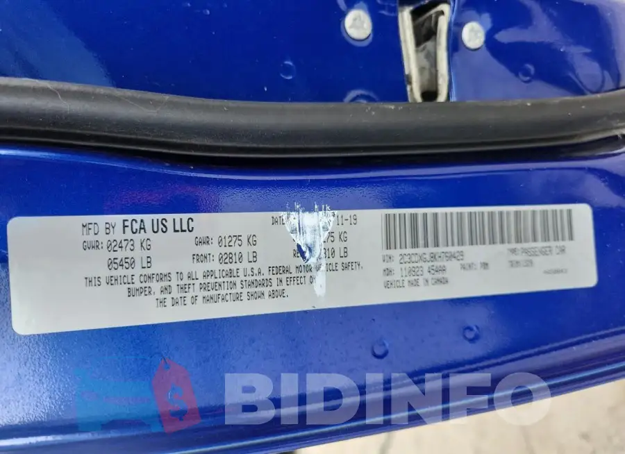 2C3CDXGJ8KH760429 Photo# 13